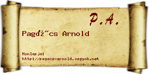 Pagács Arnold névjegykártya